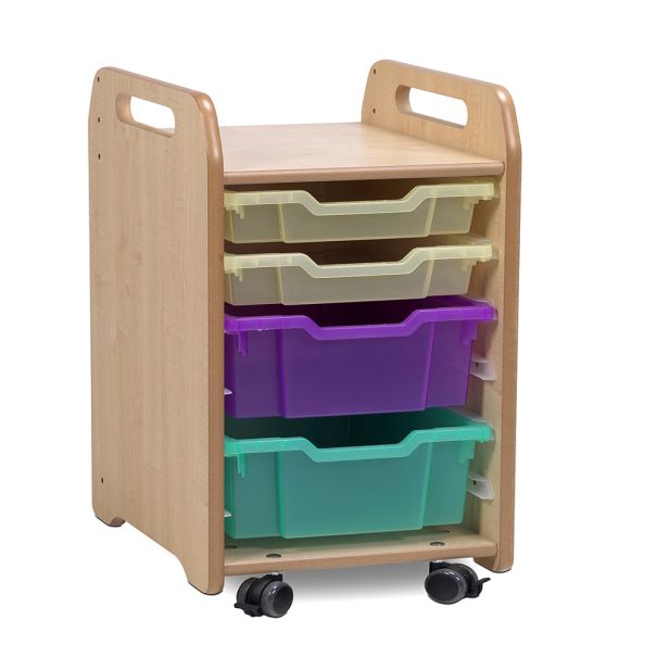 Tray Storage Unit (1 column) with 2 Shallow and 2 Deep Trays | Creative Activity