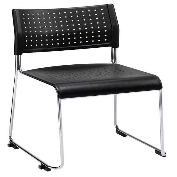 Kraft Sled Frame Black Plastic Sidechair | Creative Activity