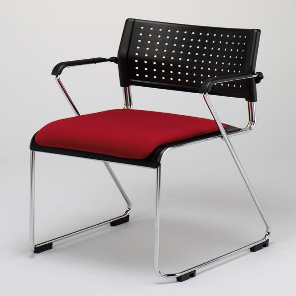 Kraft Sled Frame Upholstered Seat Sidechair with Arms | Creative Activity