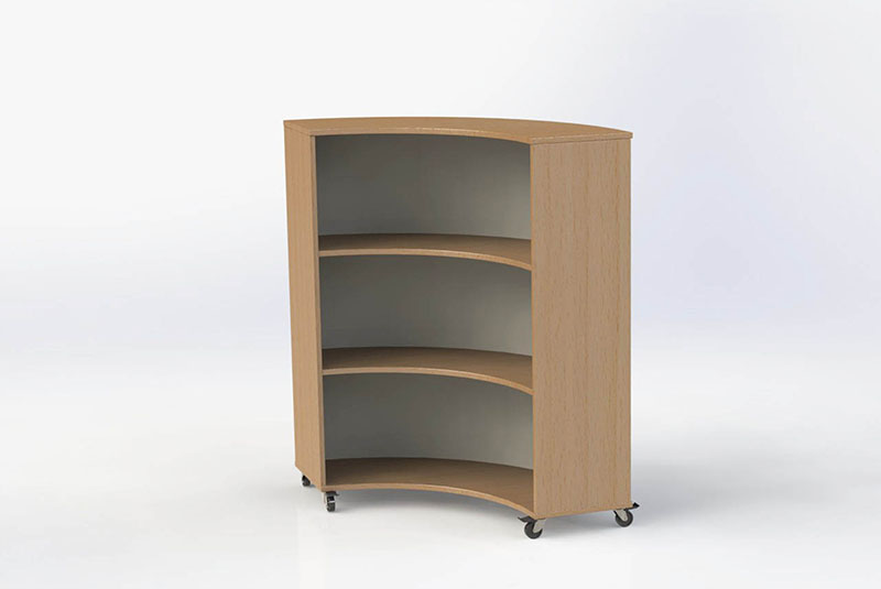 Grasmere Concave Curved Bookcase 1 sided h900xd835xw1180mm